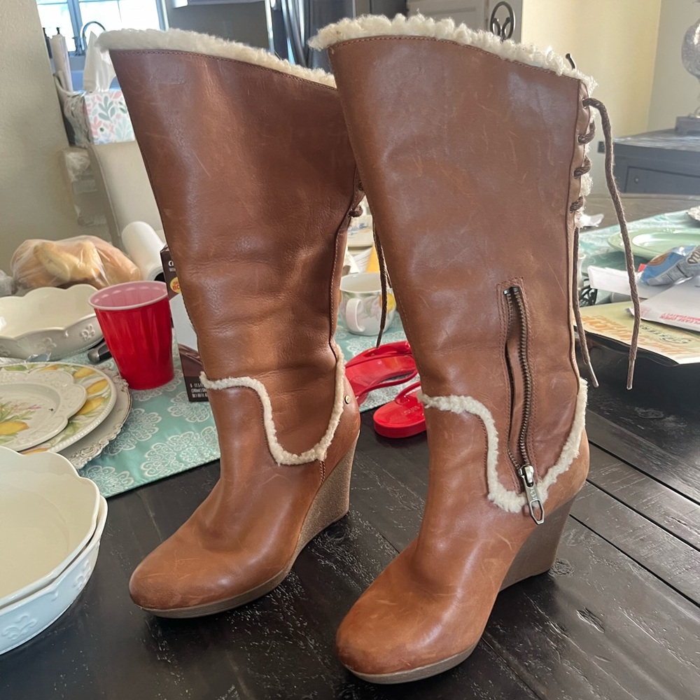 UGG brown wool winter boots